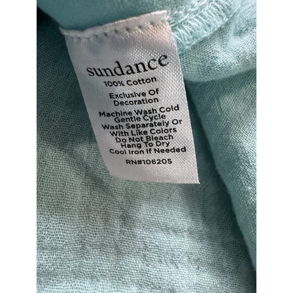 Sundance Women’s Blue Button up Collared Gauzy Boho Shirt Dress Sz Small - Picture 7 of 8